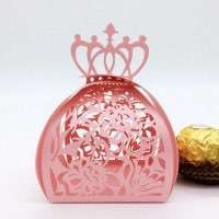Candy Box Laser Cut Paper Crown Pattern Beautiful Box Customized